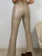 PANTALONI ECOPELLE BEIGE