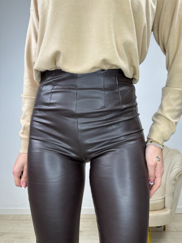 PANTALEGGINGS ECOPELLE ZARAMODEL MARRONE