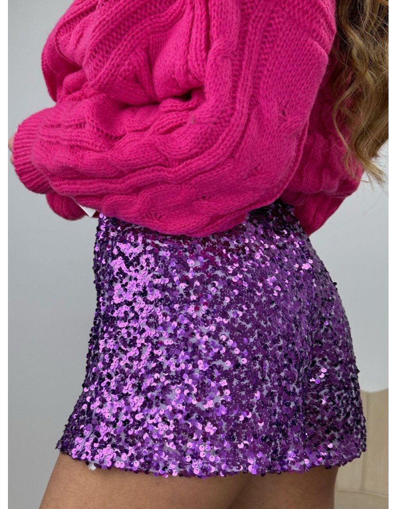SHORT PAILLETTES VIOLA