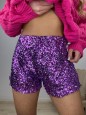 SHORT PAILLETTES VIOLA