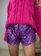 SHORT PAILLETTES VIOLA