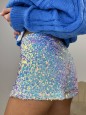 SHORT PAILLETTES BIANCO