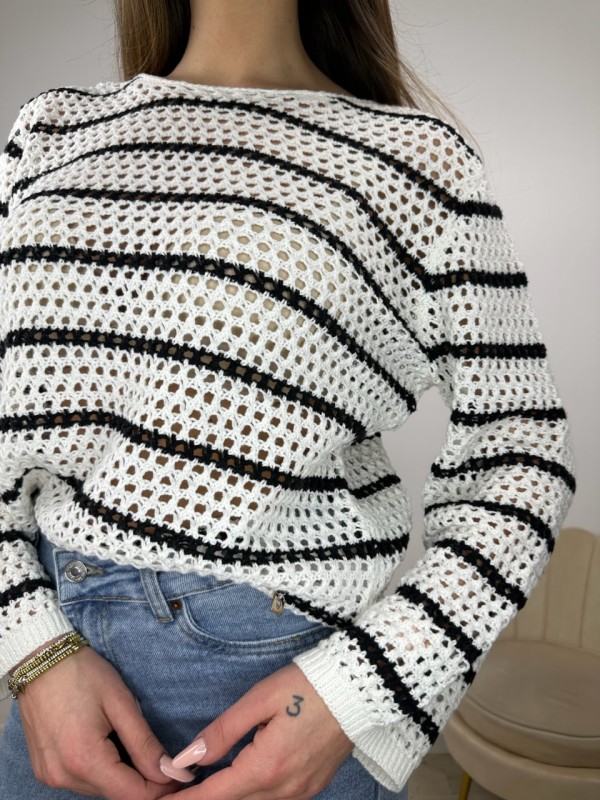 MAGLIA TRAFORATA BIANCA