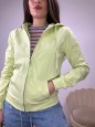 FELPA PRIMAVERILE CON ZIP VERDE CHIARO
