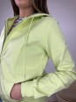 FELPA PRIMAVERILE CON ZIP VERDE CHIARO