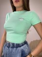 T-SHIRT CROP FEMY VERDE