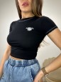 T-SHIRT CROP FEMY NERA
