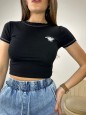 T-SHIRT CROP FEMY NERA