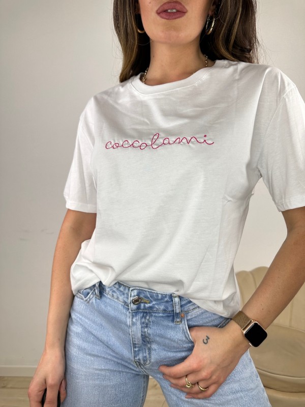 T-SHIRT LUMINA "COCCOLAMI" FUCSIA
