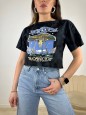 T-SHIRT CROP BOSTON NERA