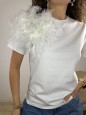 T-SHIRT PIUME GRANDI BIANCA