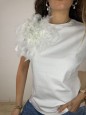 T-SHIRT PIUME GRANDI BIANCA