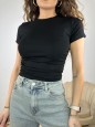 T-SHIRT CROP MORBIDA NERA