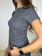 T-SHIRT CROP KRIM GRIGIO