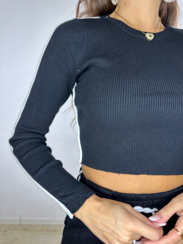 MAGLIA CROP VERONIKA NERA