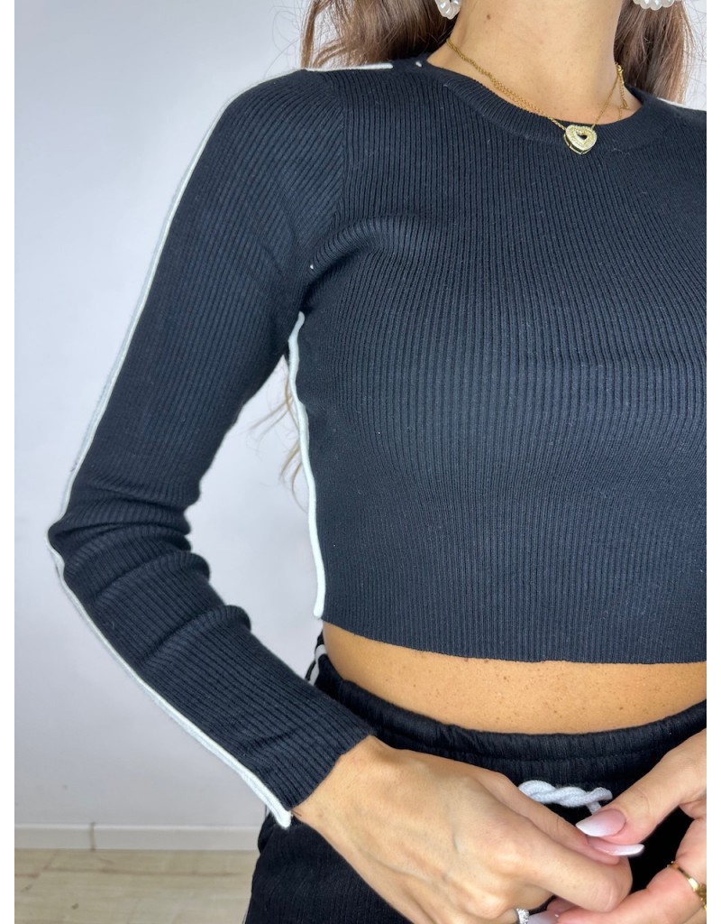 MAGLIA CROP VERONIKA NERA