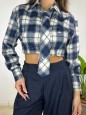 CAMICIA CROP BLU