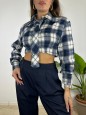 CAMICIA CROP BLU
