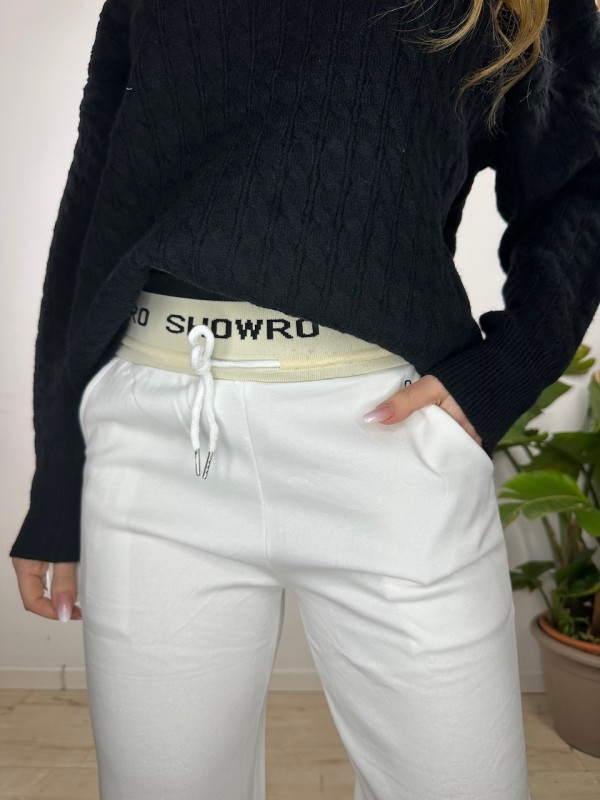 PANTALONI JOGGERS SPORT BIANCO