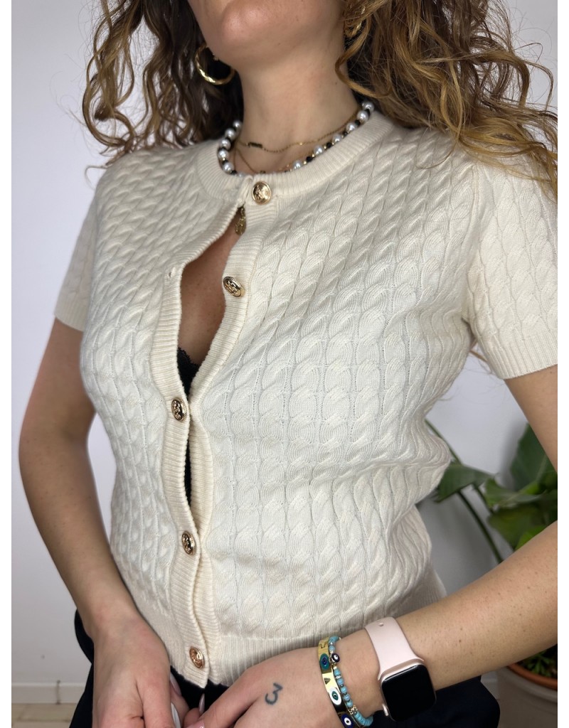 PULL CARDIGAN TRECCINE BEIGE
