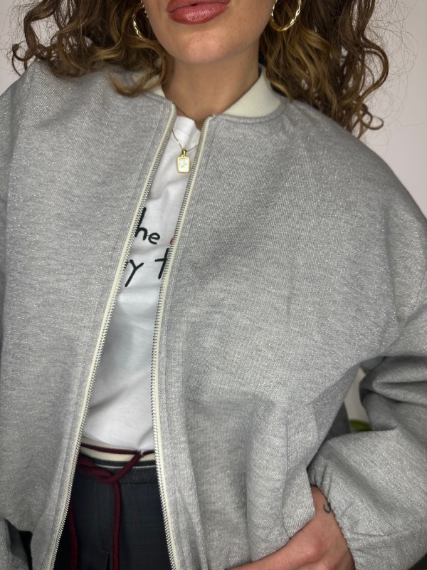 GIUBBINO BOMBER CROP LUMINA