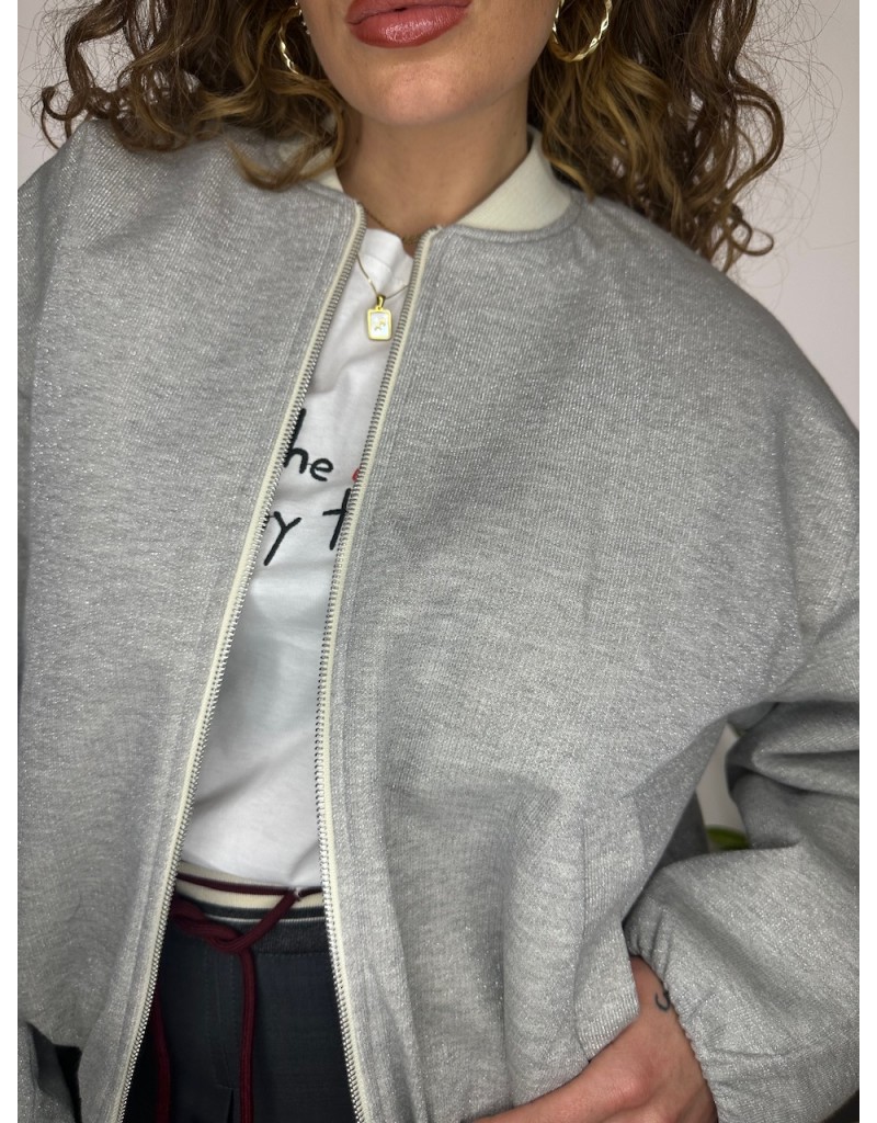 GIUBBINO BOMBER CROP LUMINA