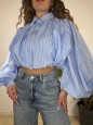 CAMICIA CROP NESY AZZURRA