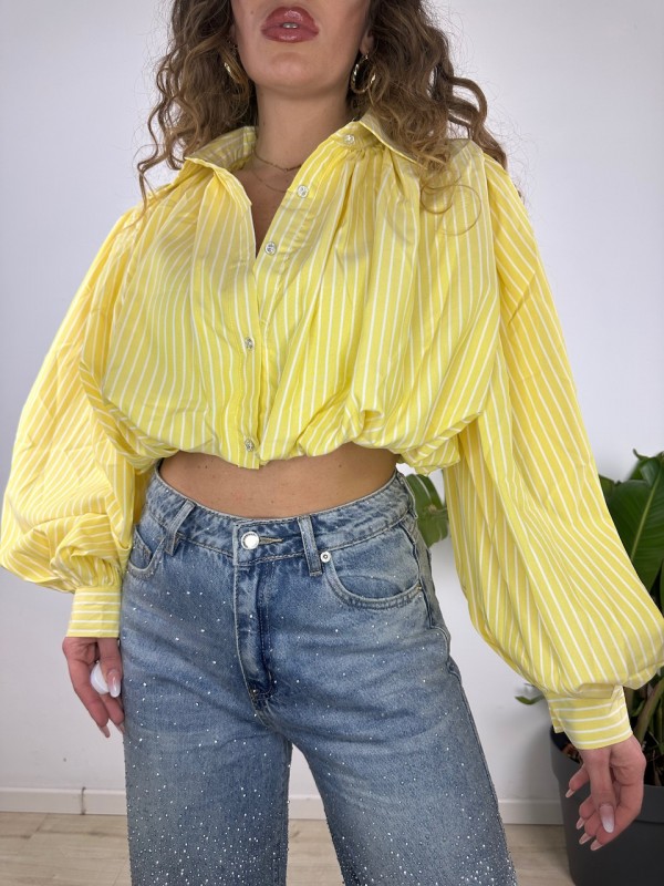 CAMICIA CROP NESY GIALLA