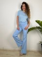 PANTALONI FLARE MARLEN AZZURRO