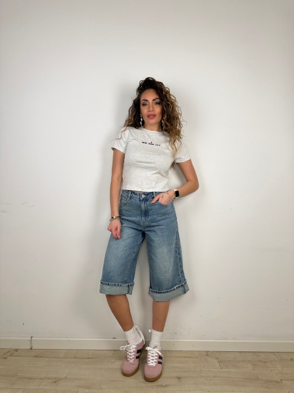 BERMUDA DENIM PIEGONE