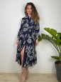LONG DRESS CHEMISIER RICAMATO BLU