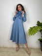 LONG DRESS FIOCCO DENIM CHIARO