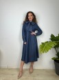 LONG DRESS FIOCCO DENIM SCURO