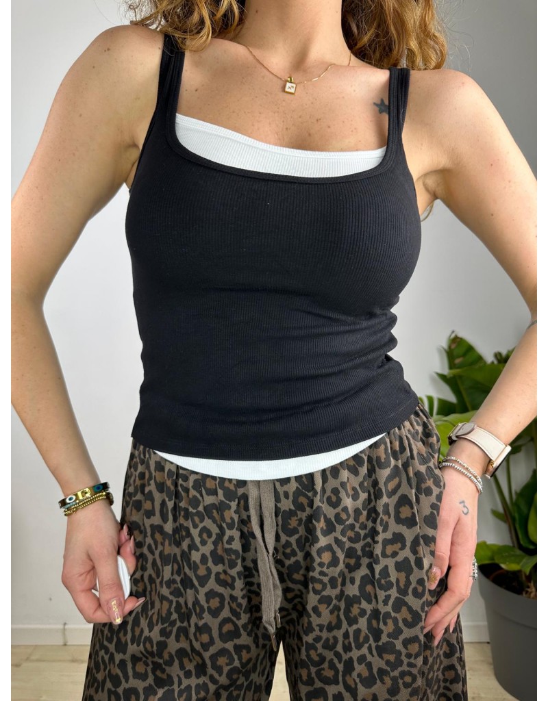 TOP COSTINE NERO
