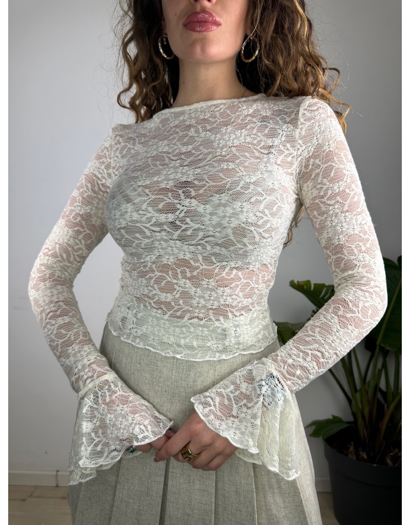 MAGLIA PIZZO DEBORY PANNA