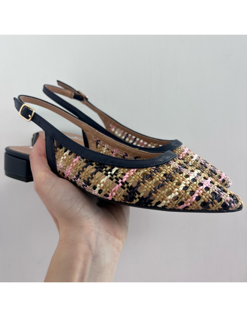 SLINGHBACK BASSO BLU