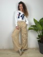 PANTALONI CARGO JOY BEIGE