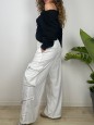 PANTALONI CARGO JOY BIANCO