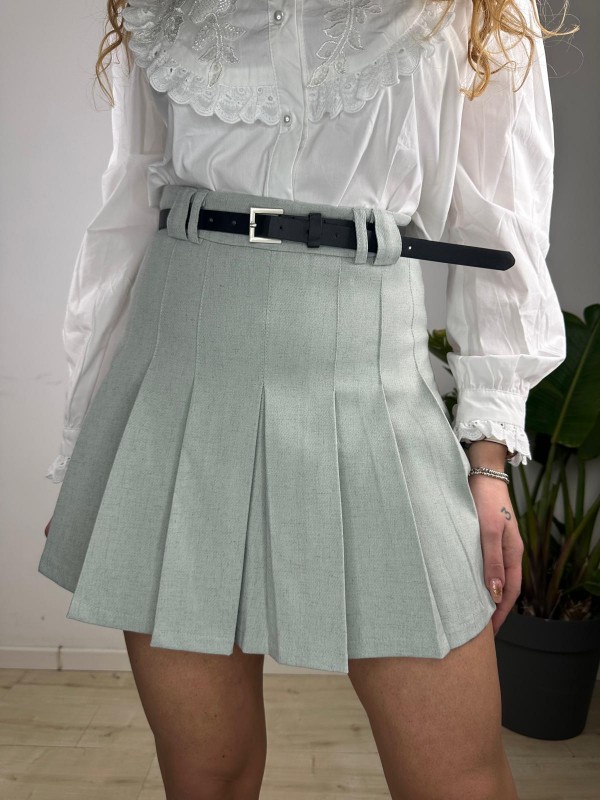 MINIGONNA PLISSE' VERDE