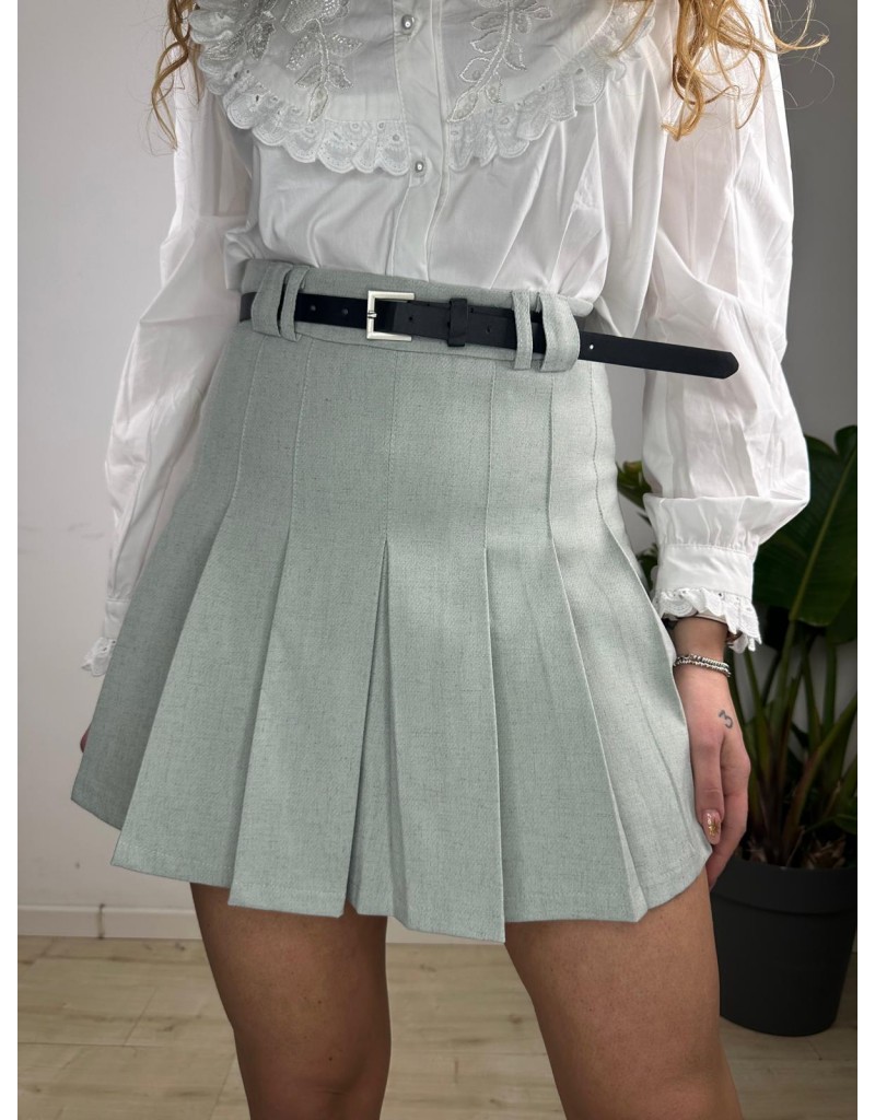 MINIGONNA PLISSE' VERDE