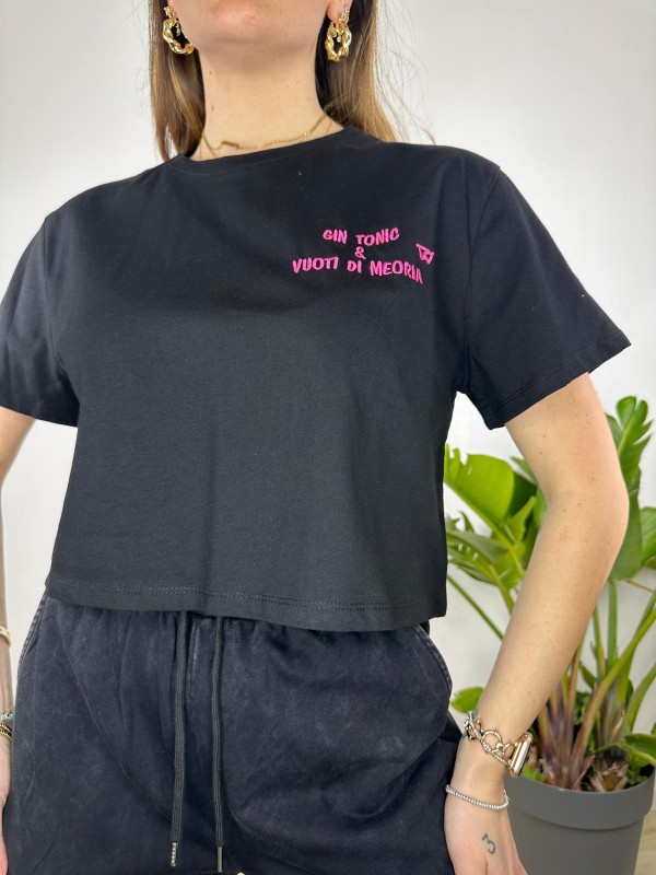 SHIRT CROP GIN TONIC NERA