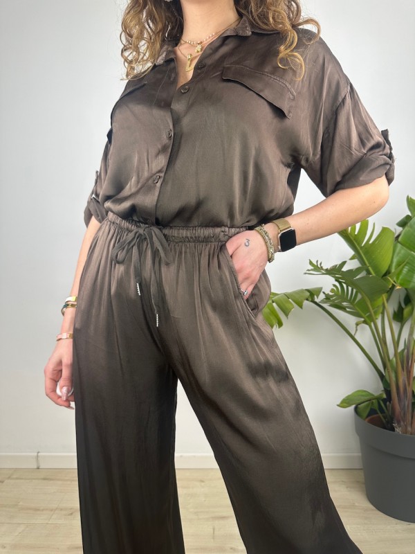 CAMICIA RASO 2 TASCONI MARRONE