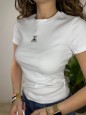 T-SHIRT MICRO ORSETTO BIANCA