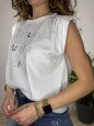 T-SHIRT CANOTTA GRESY BIANCA