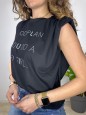 T-SHIRT CANOTTA GRESY NERA