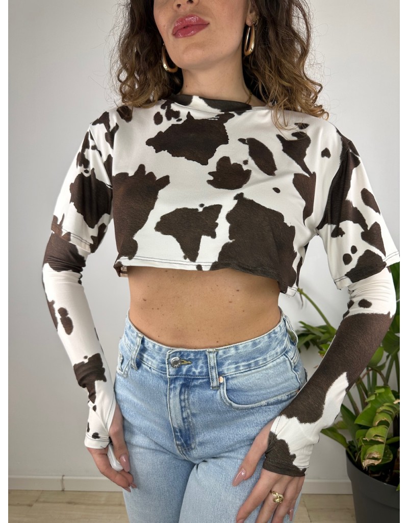 T-SHIRT CROP MACOTTI MUCCA