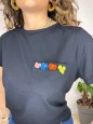 T-SHIRT LOREN NERA CON ROSA