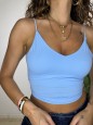 CROT TOP SIMPLY LICRA AZZURRO