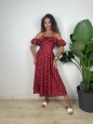 LONG DRESS POIS BORDEAUX