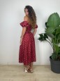 LONG DRESS POIS BORDEAUX